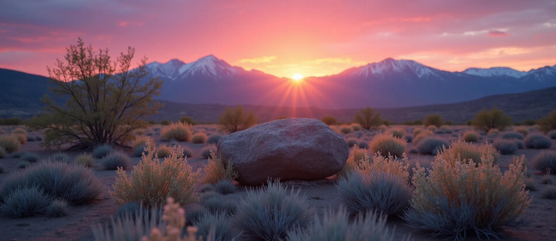 Symbolizing Stability/Peak: A local Desert Peach unshakable boulder. - AI Generated