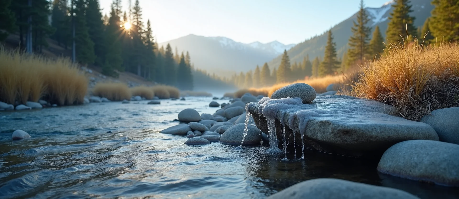 Symbolizing Flow/Cleansing: A local Bitterbrush smooth Truckee river stones. - AI Generated
