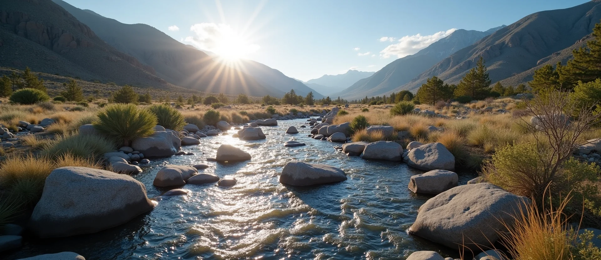 Symbolizing Flow/Cleansing: A local Bitterbrush smooth Truckee river stones. - AI Generated