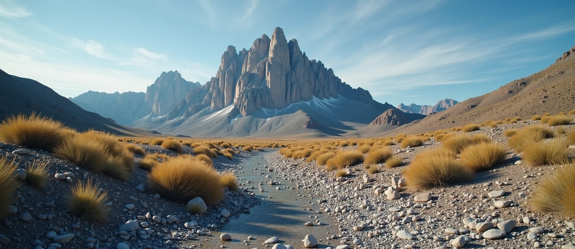 Symbolizing Stability/Peak: A local Bitterbrush jagged granite peak. - AI Generated