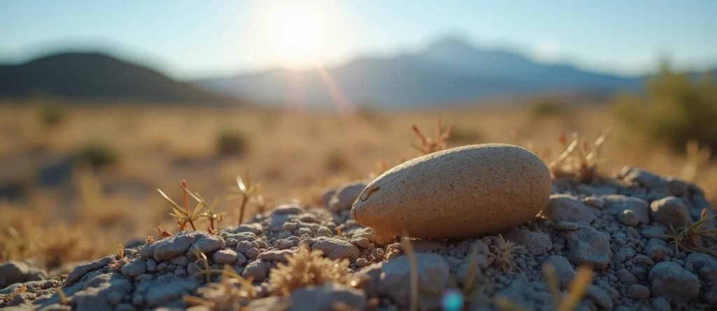 Symbolizing Seed/New Beginning: A local Sagebrush (Artemisia tridentata) single pine seed on dry earth. - AI Generated