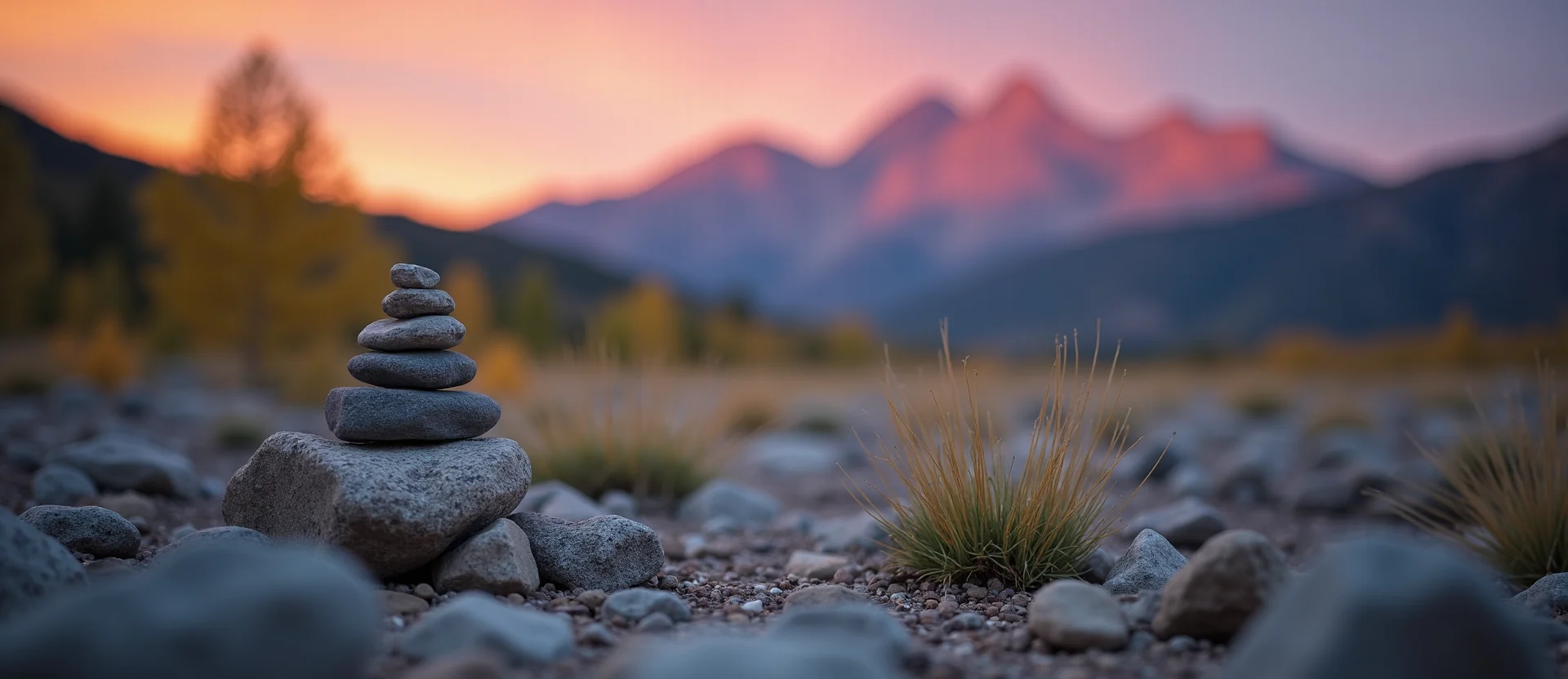 Symbolizing Stability/Peak: A local Quaking Aspen ancient rock cairn. - AI Generated