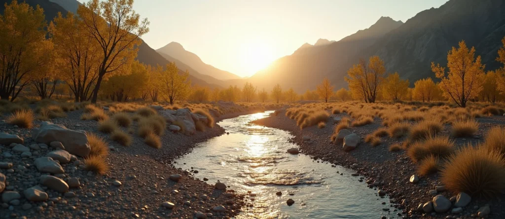 Symbolizing Flow/Cleansing: A local Quaking Aspen babbling mountain creek. - AI Generated
