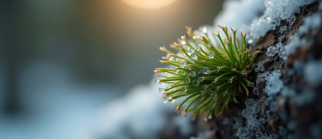 Symbolizing Seed/New Beginning: A local Ponderosa Pine new green bud on a branch. - AI Generated