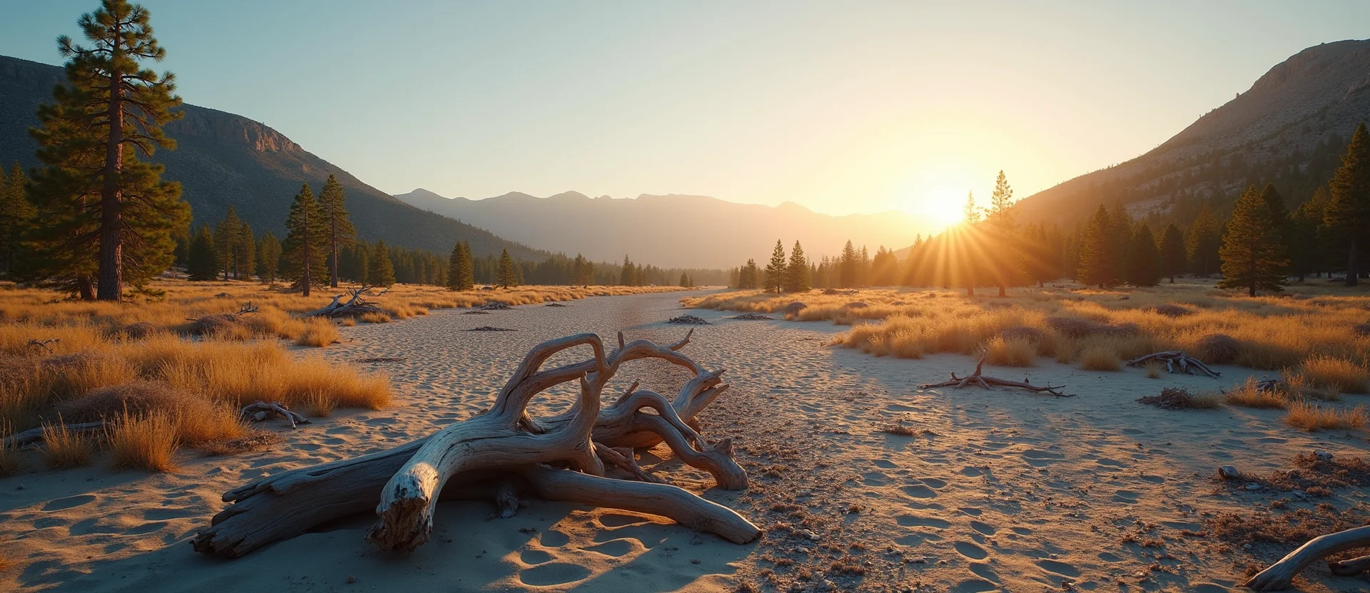 Symbolizing Identity/Local: A local Ponderosa Pine Sierra Nevada skyline. - AI Generated