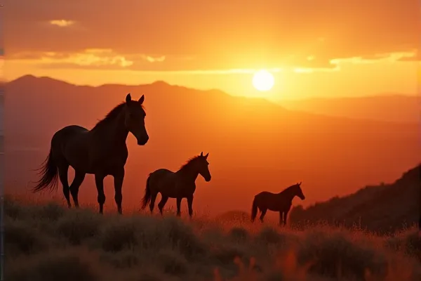 Wide-angle landscape of wild mustangs on the Virginia Range, symbolizing the path to freedom reclaimed through specialized addiction care.