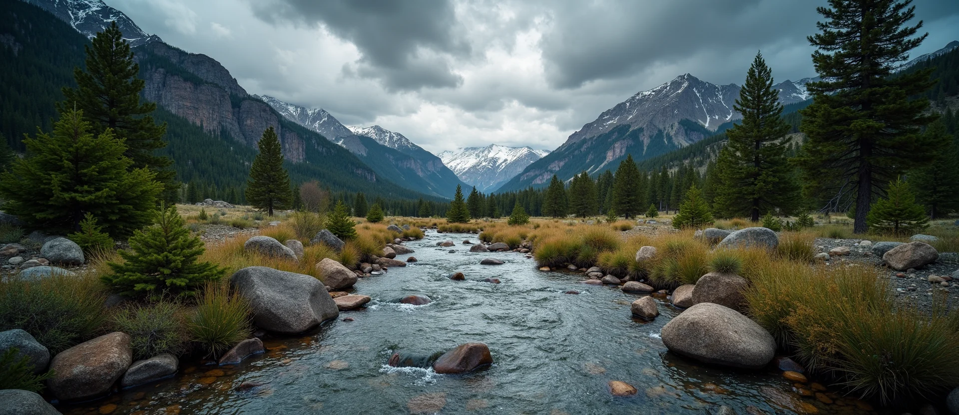 Symbolizing Flow/Cleansing: A local Sierra Juniper clear cold snowmelt stream. - AI Generated