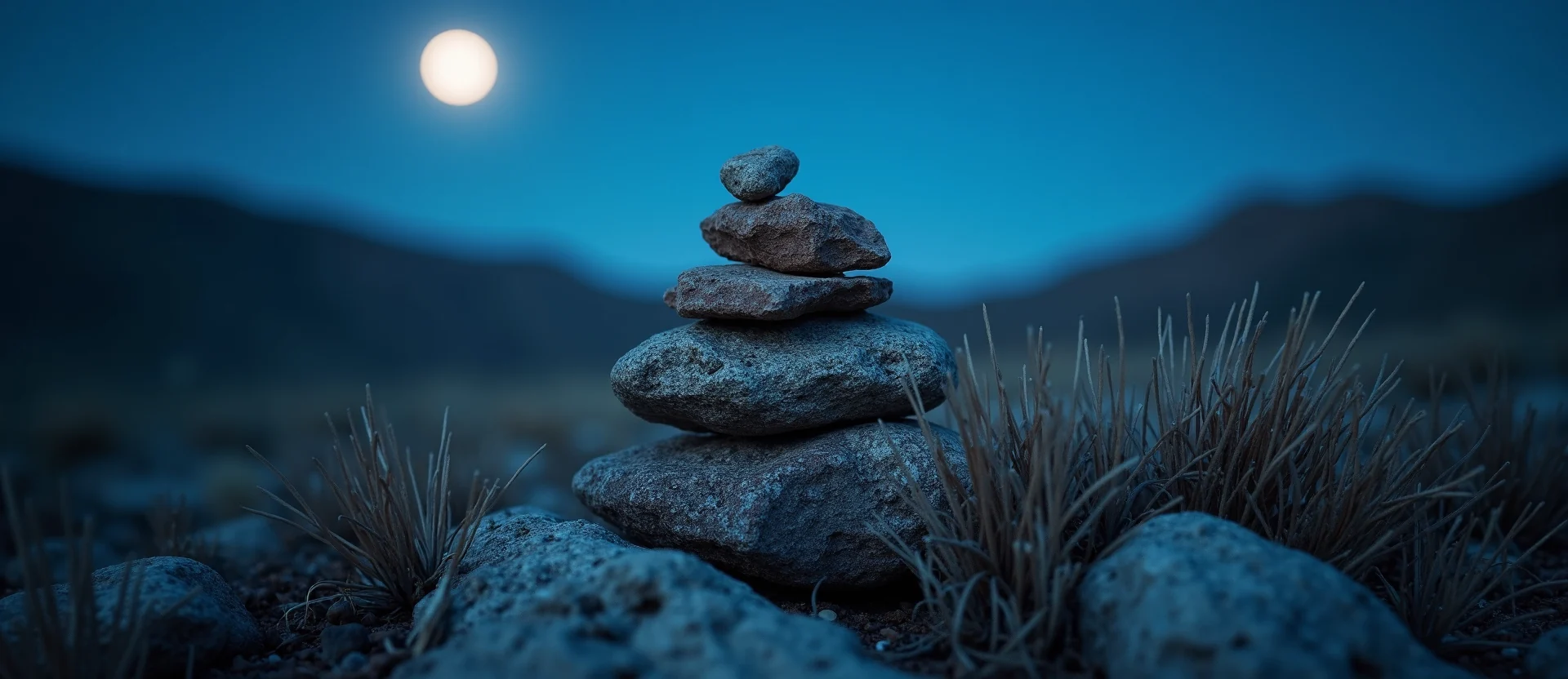 Symbolizing Stability/Peak: A local Mountain Mahogany ancient rock cairn. - AI Generated