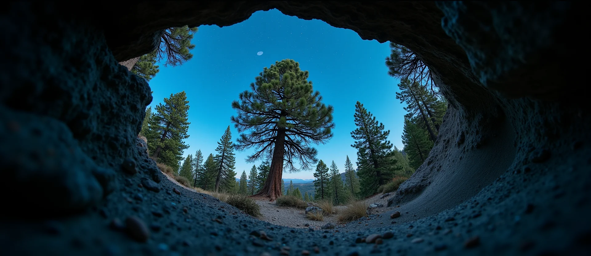 Symbolizing Growth/Resilience: A local Ponderosa Pine tree growing out of a rock cleft. - AI Generated
