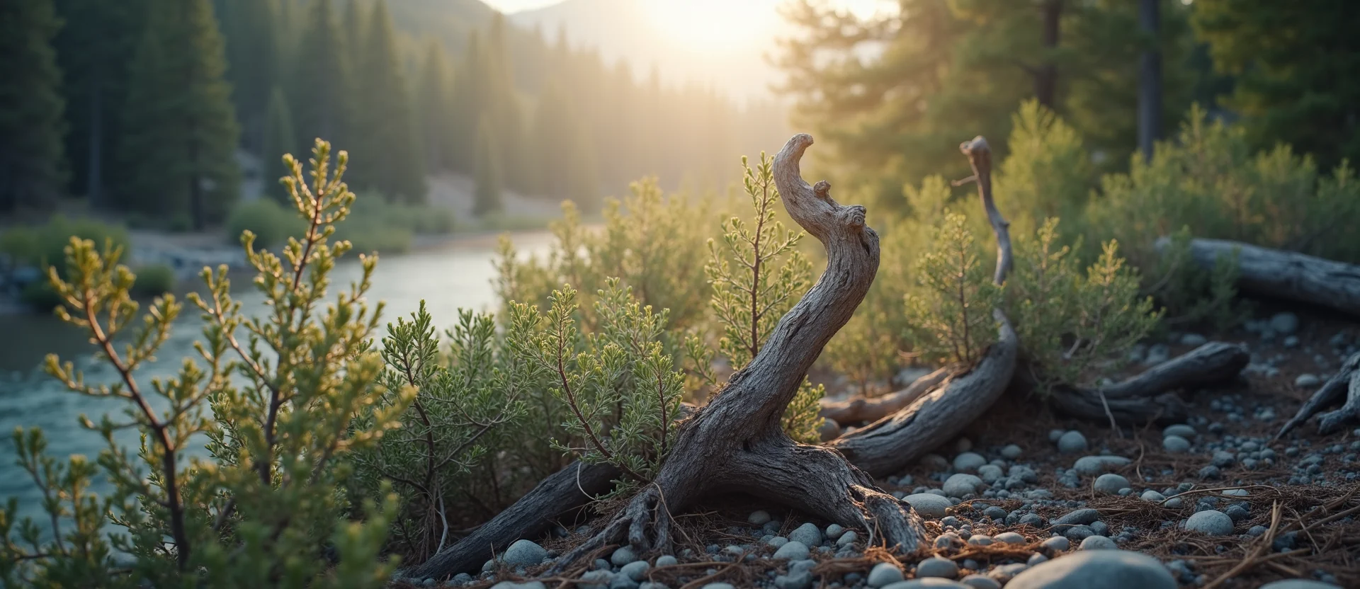 Symbolizing Growth/Resilience: A local Sagebrush (Artemisia tridentata) gnarled juniper roots. - AI Generated