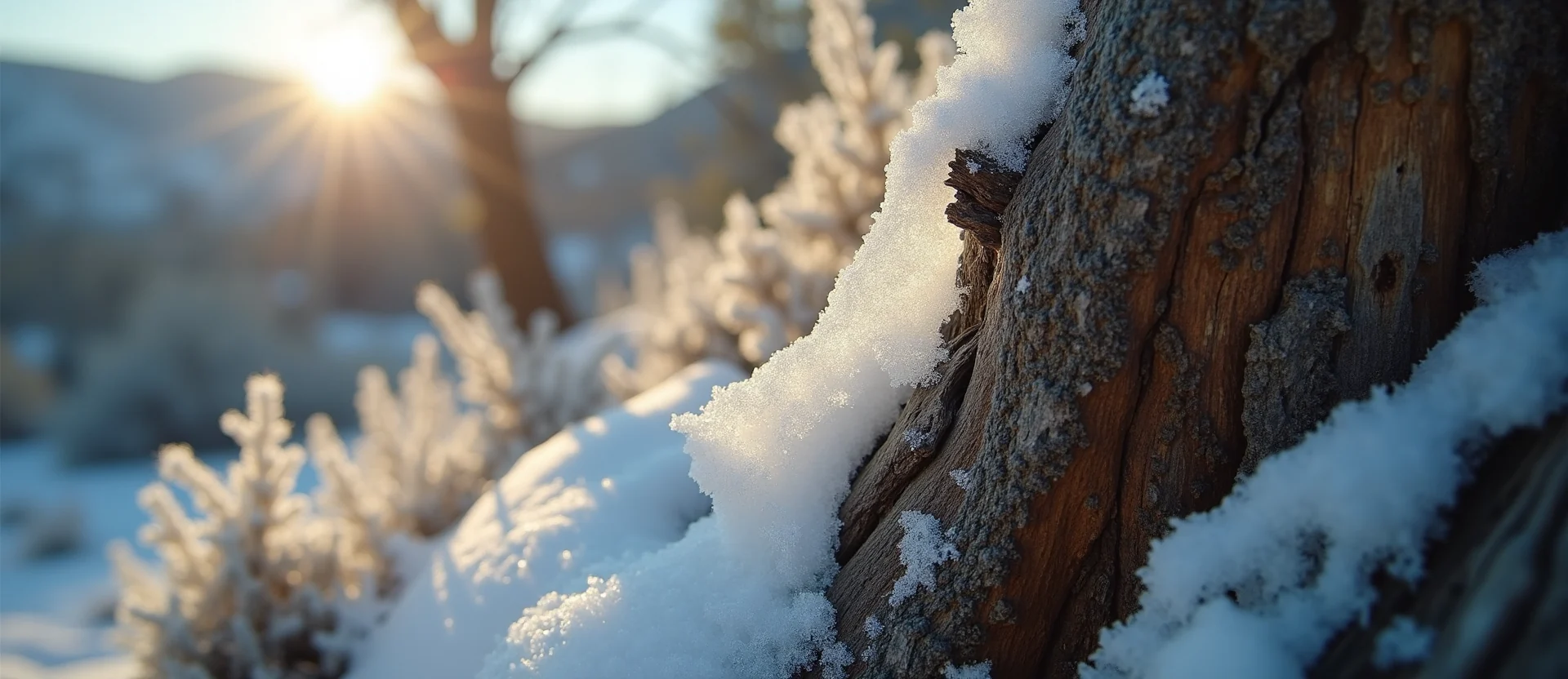 Symbolizing Growth/Resilience: A local Rabbitbrush sturdy weathered tree trunk. - AI Generated