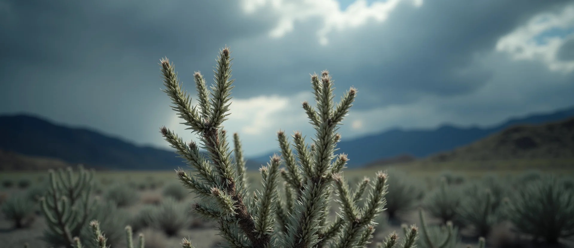 Symbolizing Growth/Resilience: A local Sagebrush (Artemisia tridentata) new branch reaching for the sky. - AI Generated