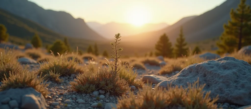 Symbolizing Seed/New Beginning: A local Quaking Aspen sprouting sagebrush seedling. - AI Generated