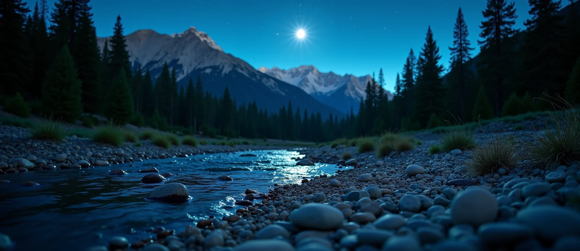 Symbolizing Flow/Cleansing: A local Ponderosa Pine babbling mountain creek. - AI Generated