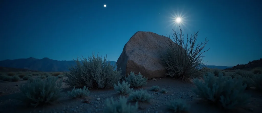 Symbolizing Stability/Peak: A local Sagebrush (Artemisia tridentata) unshakable boulder. - AI Generated
