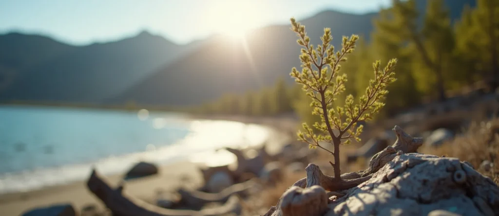 Symbolizing Growth/Resilience: A local Quaking Aspen new branch reaching for the sky. - AI Generated