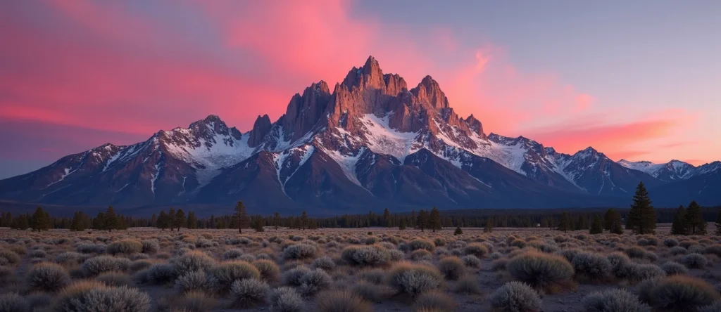 Symbolizing Stability/Peak: A local Rabbitbrush jagged granite peak. - AI Generated