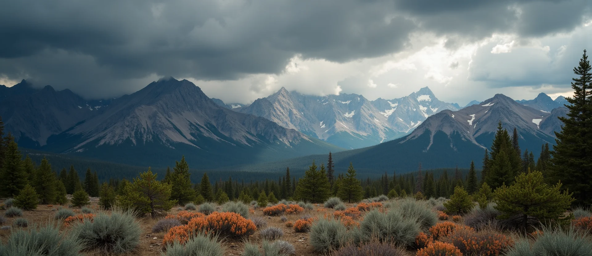 Symbolizing Identity/Local: A local Indian Paintbrush Sierra Nevada skyline. - AI Generated