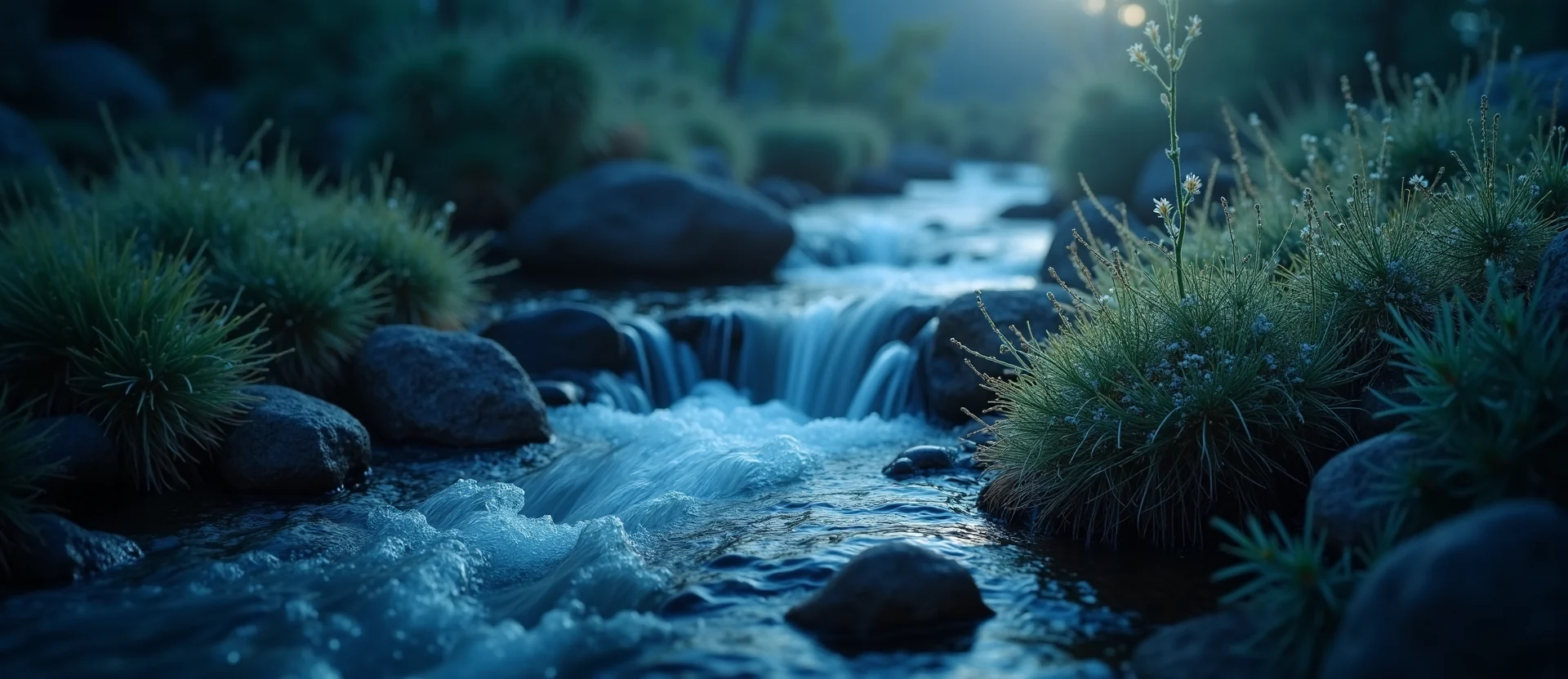Symbolizing Flow/Cleansing: A local Sagebrush (Artemisia tridentata) babbling mountain creek. - AI Generated