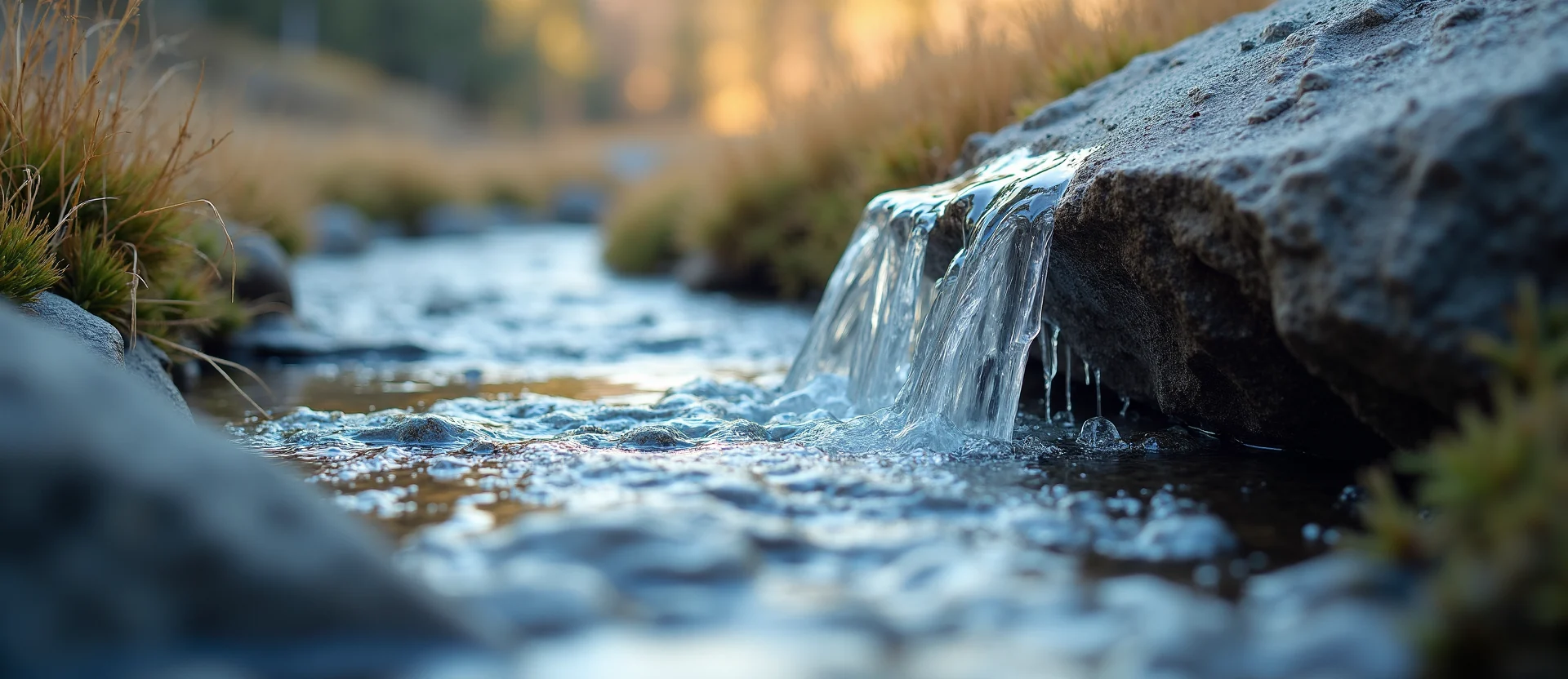 Symbolizing Flow/Cleansing: A local Bitterbrush babbling mountain creek. - AI Generated