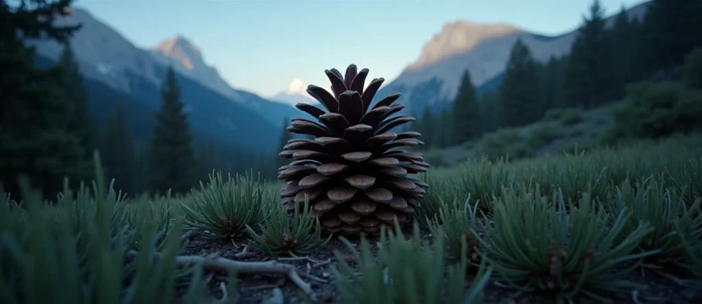 Symbolizing Seed/New Beginning: A local Mountain Mahogany opening pine cone. - AI Generated