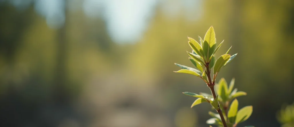 Symbolizing Seed/New Beginning: A local Sierra Juniper new green bud on a branch. - AI Generated