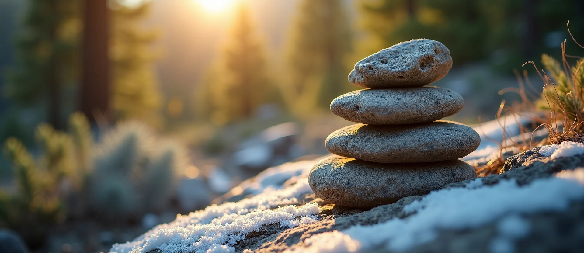 Symbolizing Stability/Peak: A local Desert Peach ancient rock cairn. - AI Generated