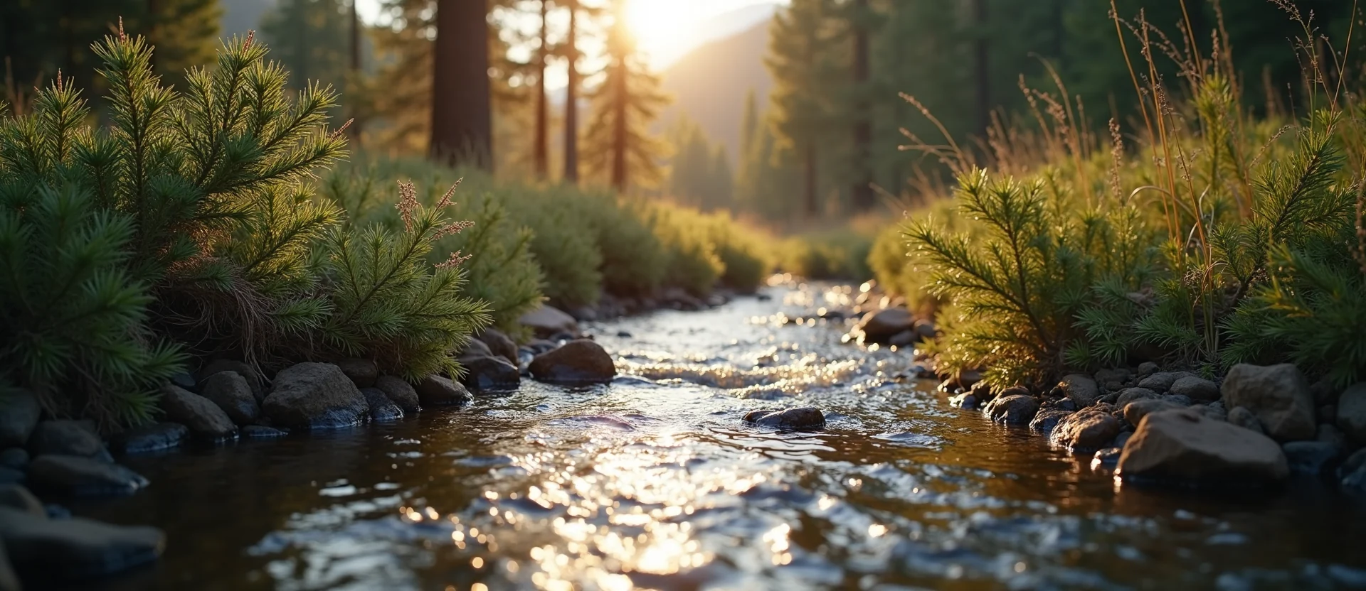 Symbolizing Flow/Cleansing: A local Sagebrush (Artemisia tridentata) babbling mountain creek. - AI Generated
