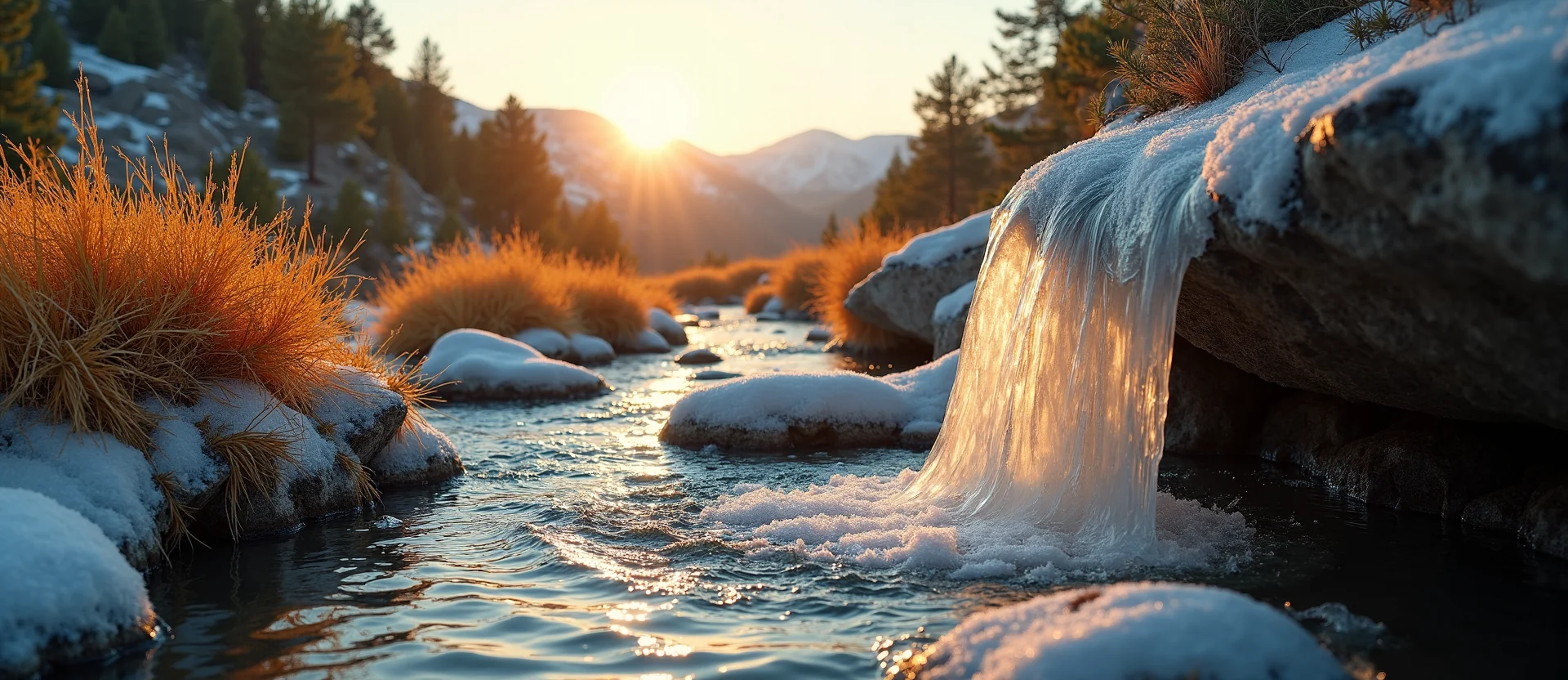 Symbolizing Flow/Cleansing: A local Manzanita babbling mountain creek. - AI Generated