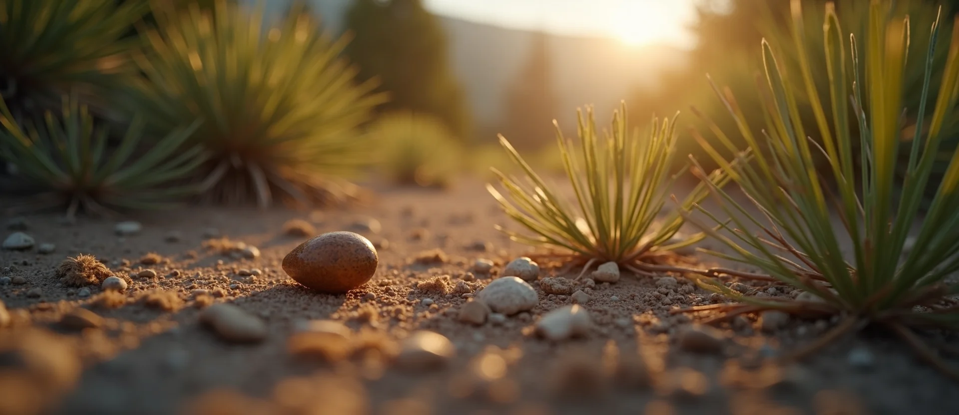 Symbolizing Seed/New Beginning: A local Quaking Aspen single pine seed on dry earth. - AI Generated