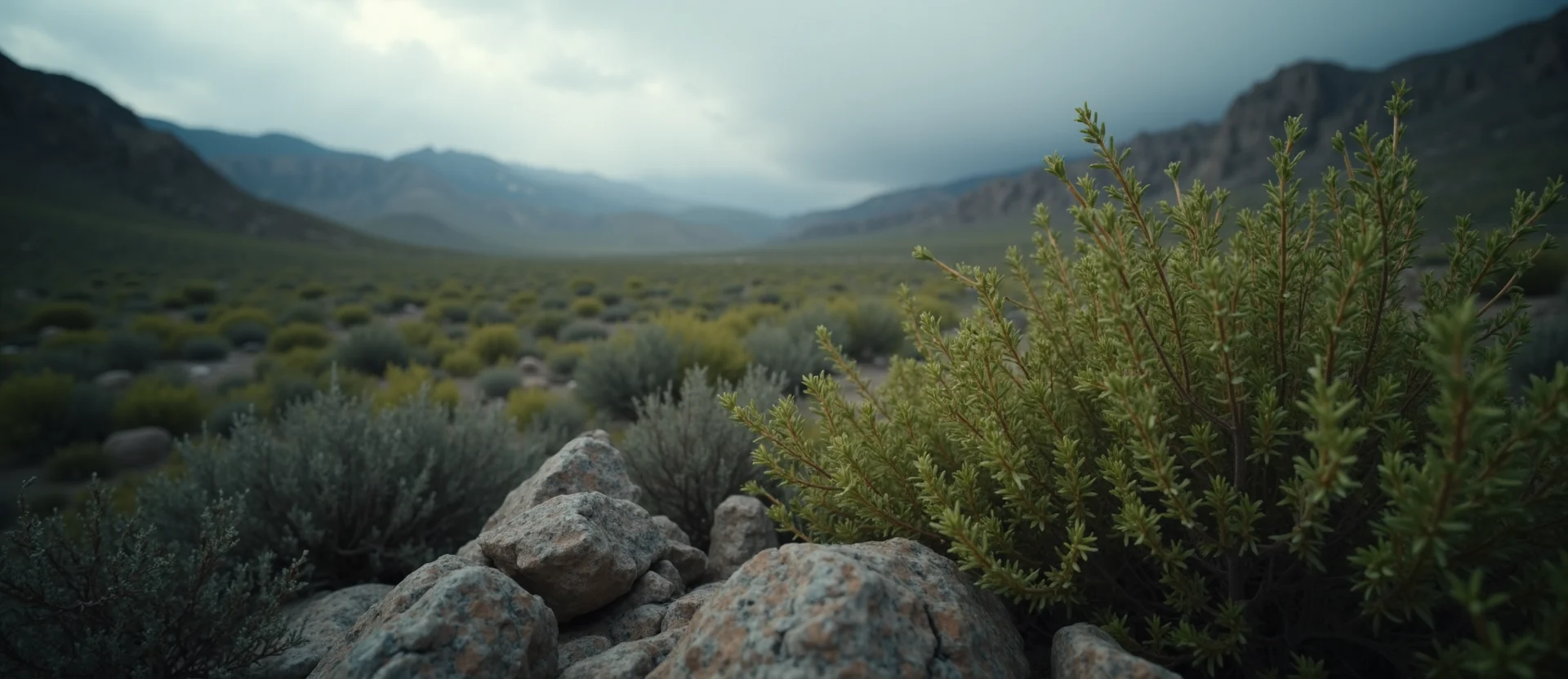 Symbolizing Flow/Cleansing: A local Manzanita raindrops on desert leaves. - AI Generated