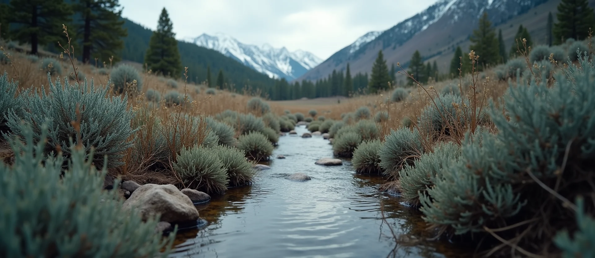 Symbolizing Flow/Cleansing: A local Manzanita clear cold snowmelt stream. - AI Generated
