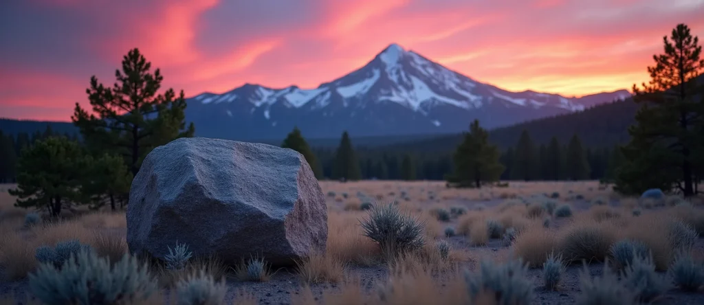 Symbolizing Stability/Peak: A local Ponderosa Pine unshakable boulder. - AI Generated
