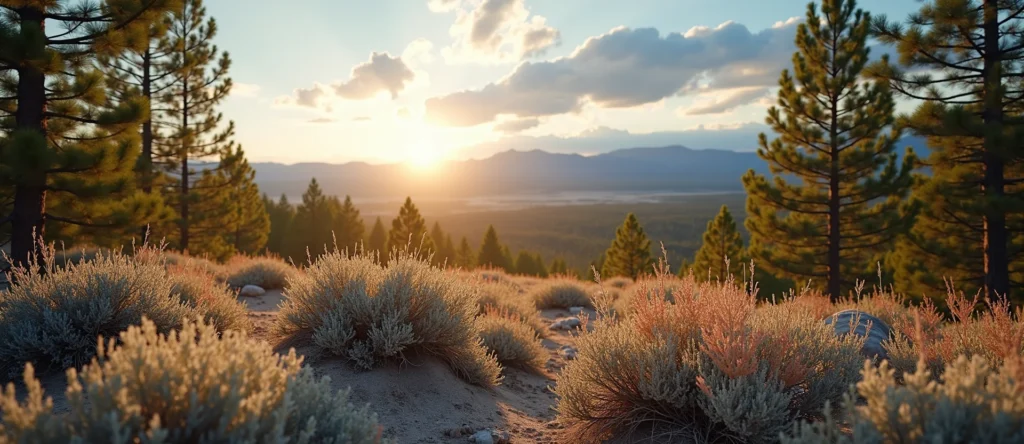 Symbolizing Identity/Local: A local Indian Paintbrush Sierra Nevada skyline. - AI Generated