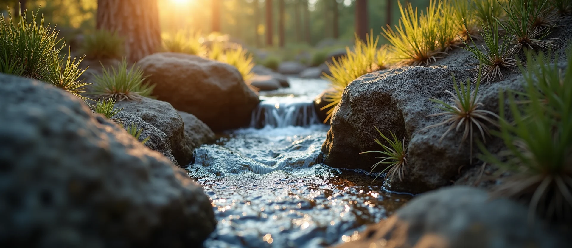 Symbolizing Flow/Cleansing: A local Manzanita hidden small waterfall. - AI Generated