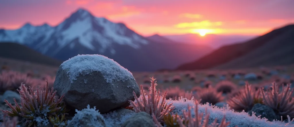 Symbolizing Stability/Peak: A local Indian Paintbrush unshakable boulder. - AI Generated