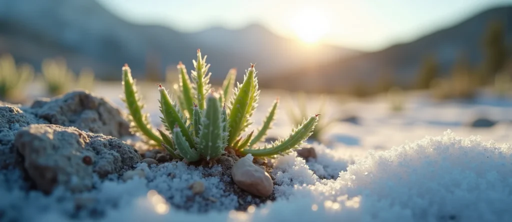 Symbolizing Seed/New Beginning: A local Desert Peach sprouting sagebrush seedling. - AI Generated