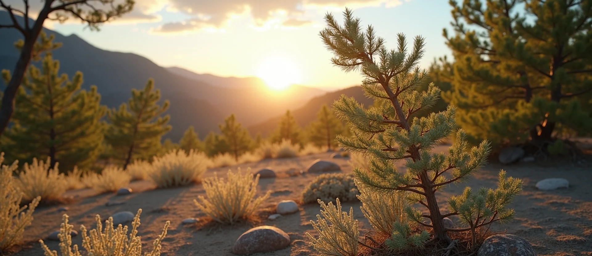 Symbolizing Growth/Resilience: A local Sagebrush (Artemisia tridentata) new branch reaching for the sky. - AI Generated