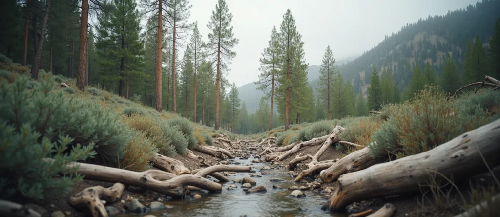 Symbolizing Growth/Resilience: A local Desert Peach thriving aspen grove. - AI Generated