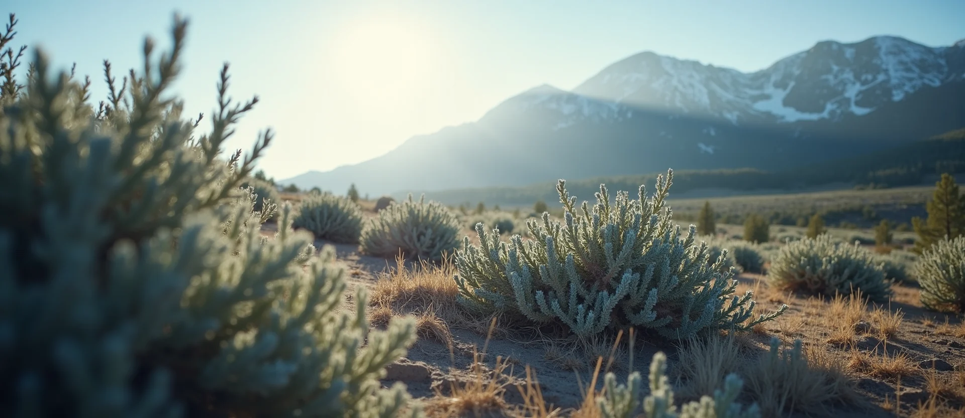 Symbolizing Identity/Local: A local Bitterbrush Sierra Nevada skyline. - AI Generated