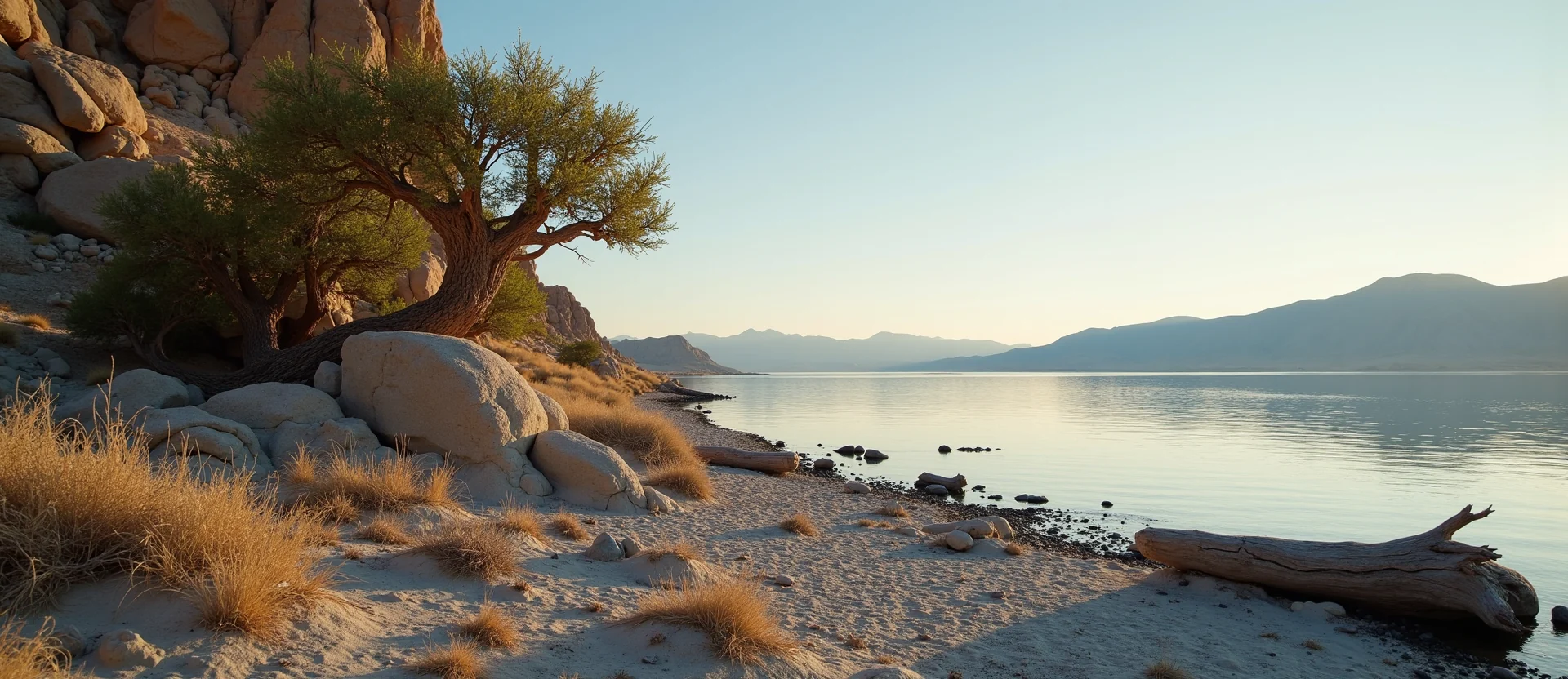 Symbolizing Growth/Resilience: A local Bitterbrush tree growing out of a rock cleft. - AI Generated