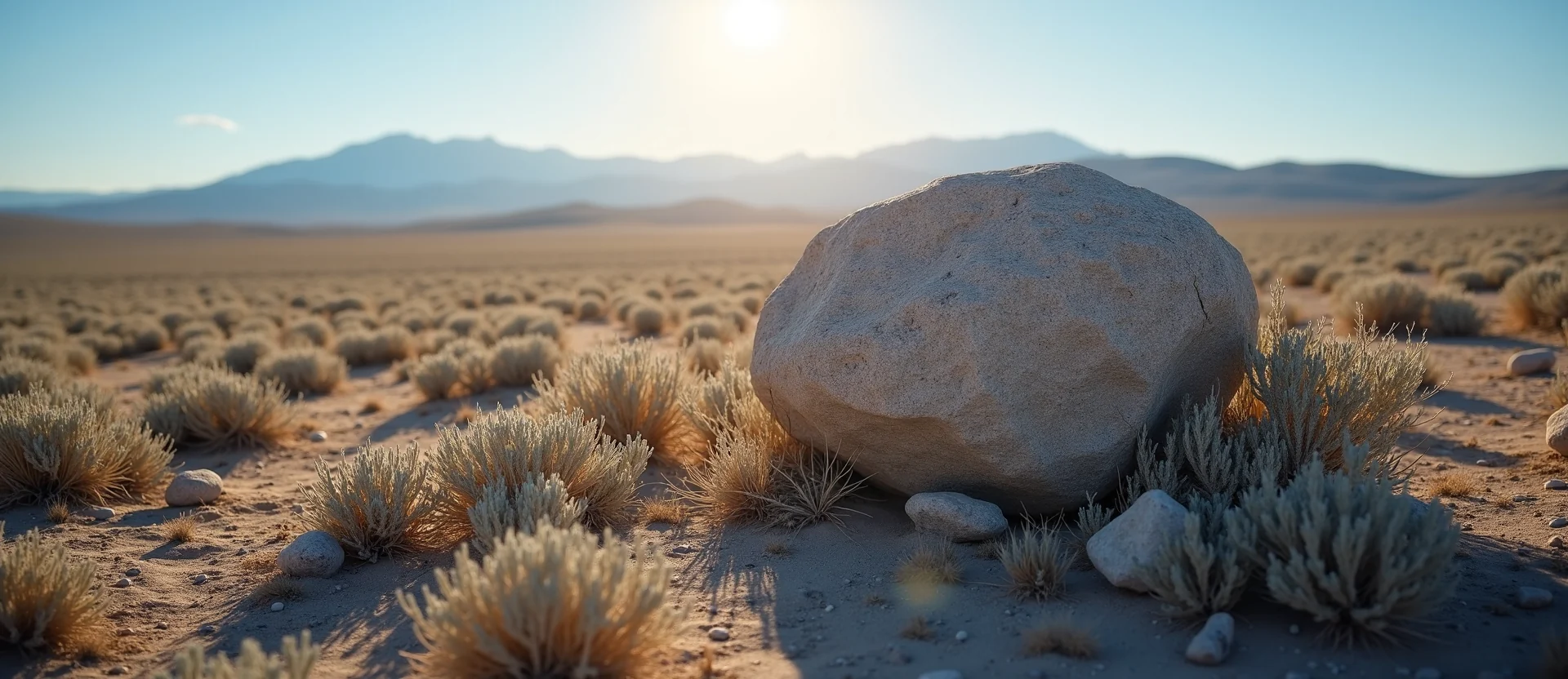 Symbolizing Stability/Peak: A local Bitterbrush unshakable boulder. - AI Generated