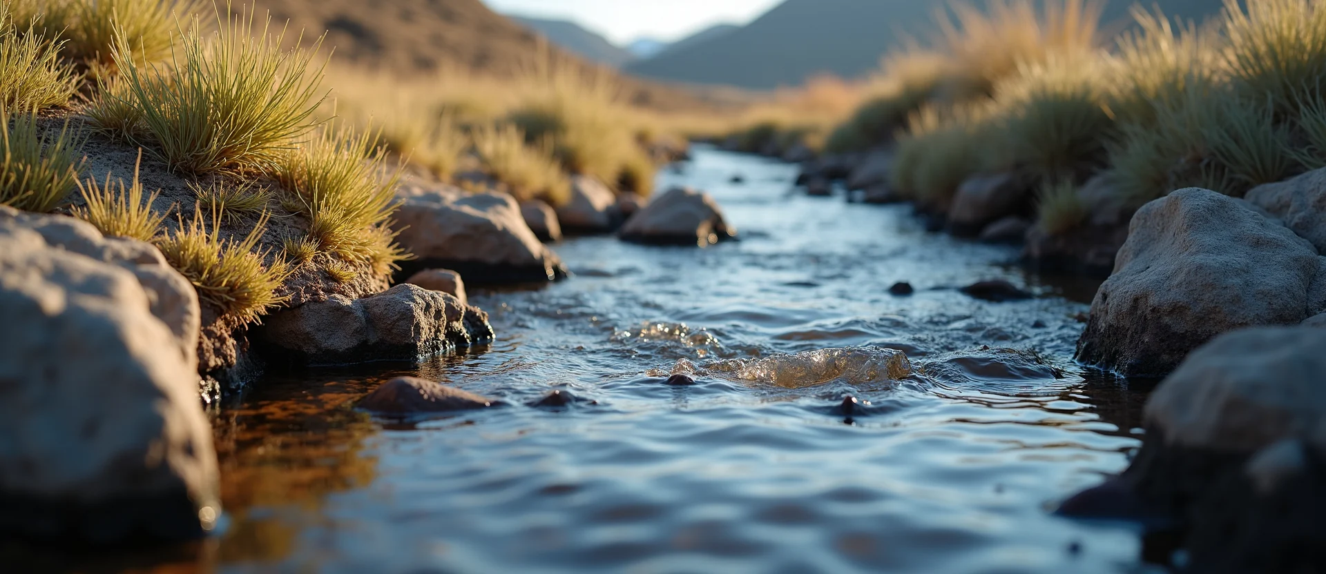 Symbolizing Flow/Cleansing: A local Sagebrush (Artemisia tridentata) clear cold snowmelt stream. - AI Generated