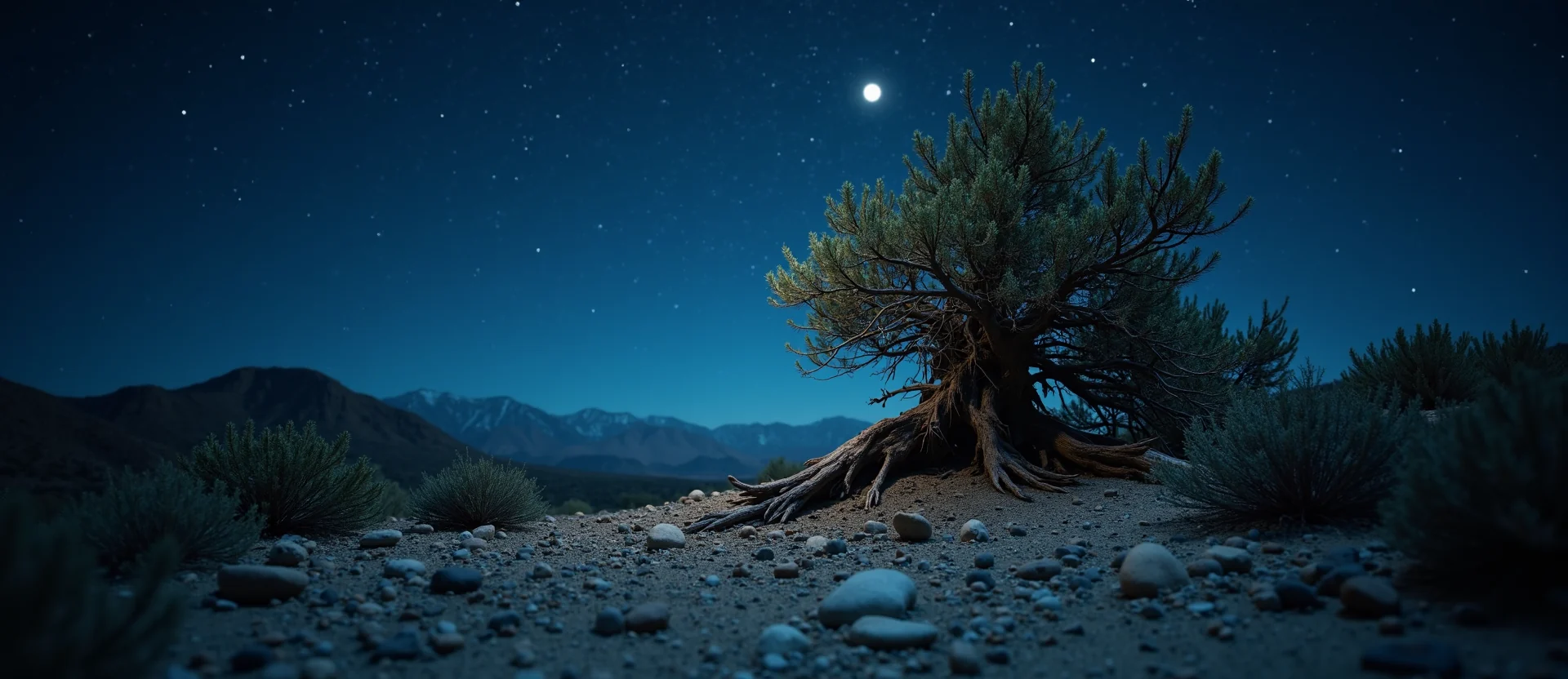Symbolizing Growth/Resilience: A local Rabbitbrush gnarled juniper roots. - AI Generated