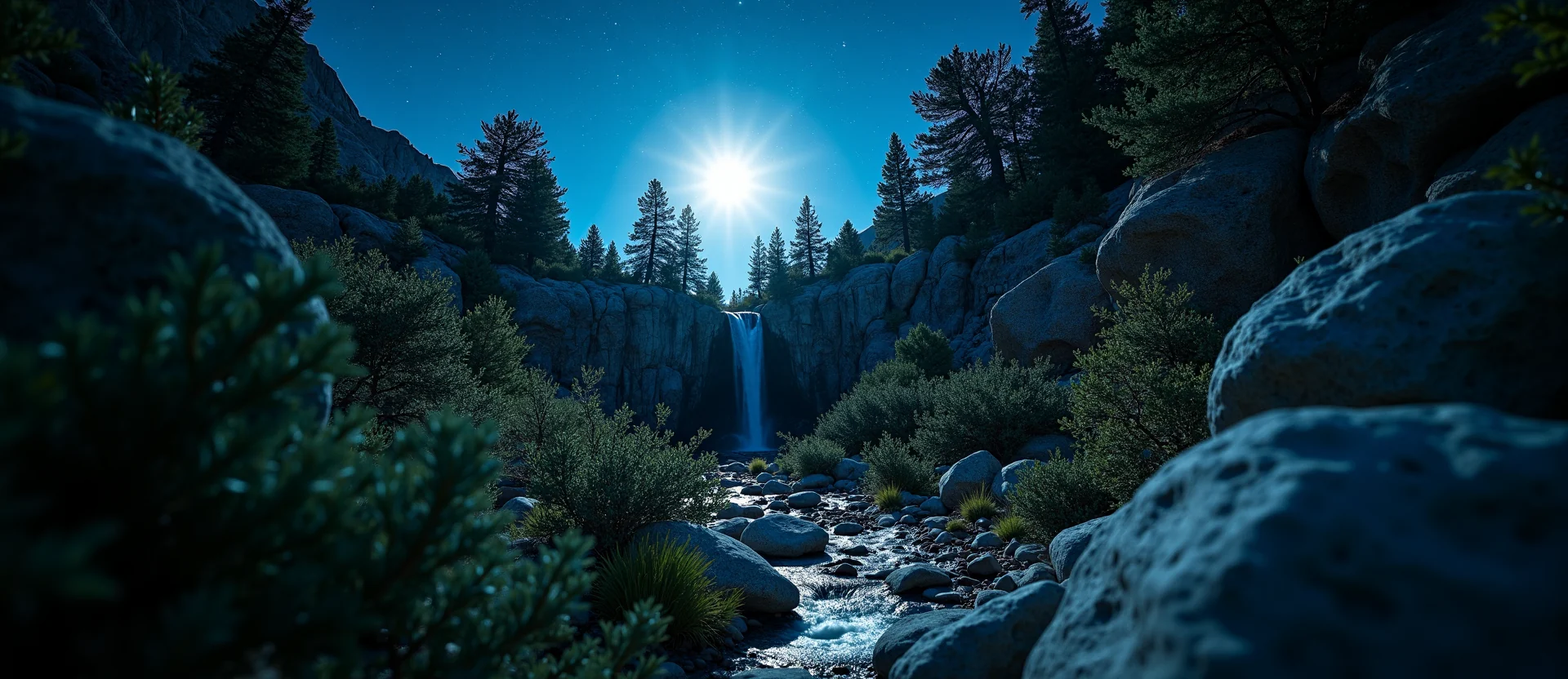 Symbolizing Flow/Cleansing: A local Manzanita hidden small waterfall. - AI Generated