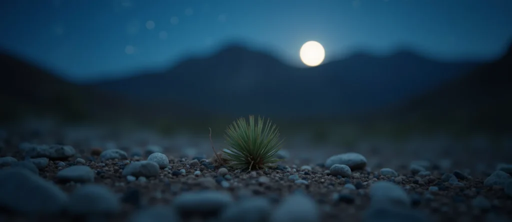 Symbolizing Seed/New Beginning: A local Desert Peach single pine seed on dry earth. - AI Generated