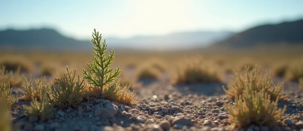 Symbolizing Seed/New Beginning: A local Indian Paintbrush sprouting sagebrush seedling. - AI Generated