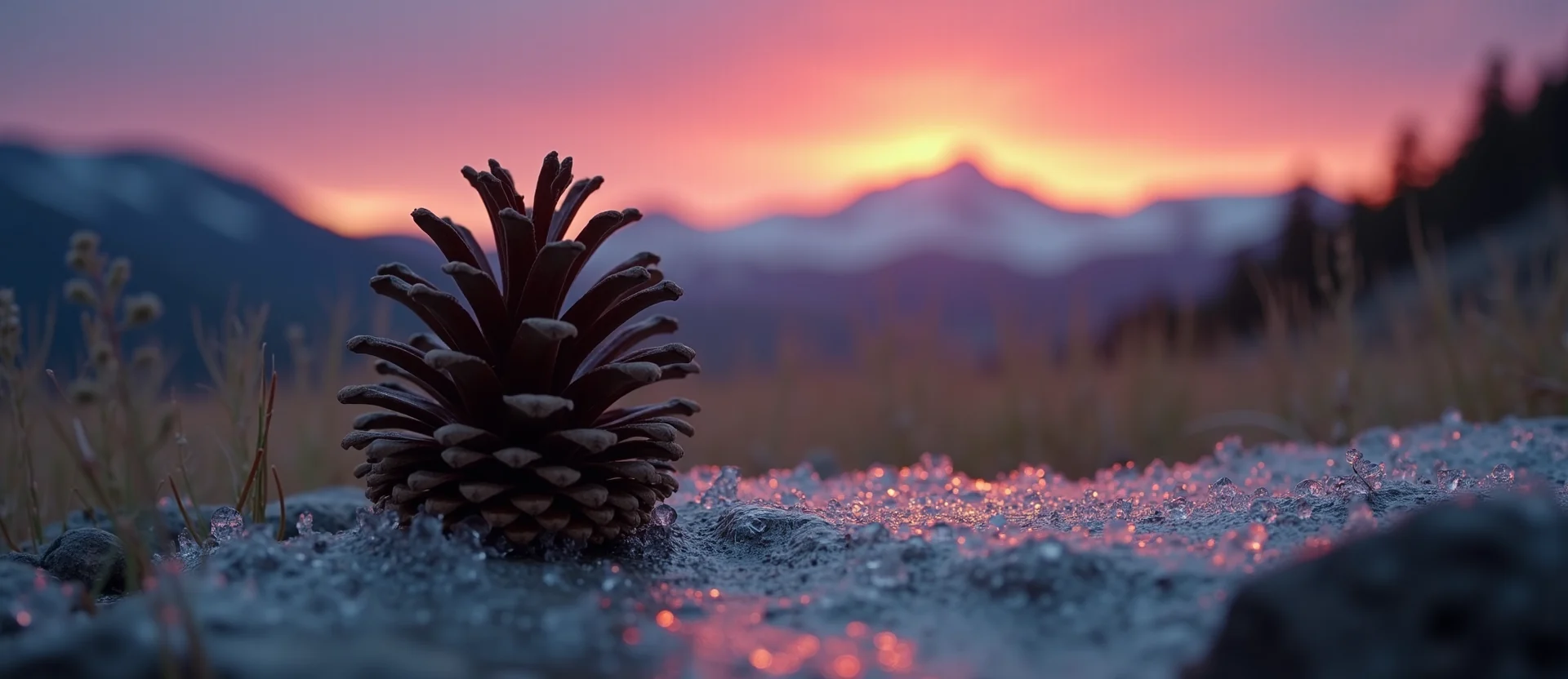 Symbolizing Seed/New Beginning: A local Bitterbrush opening pine cone. - AI Generated
