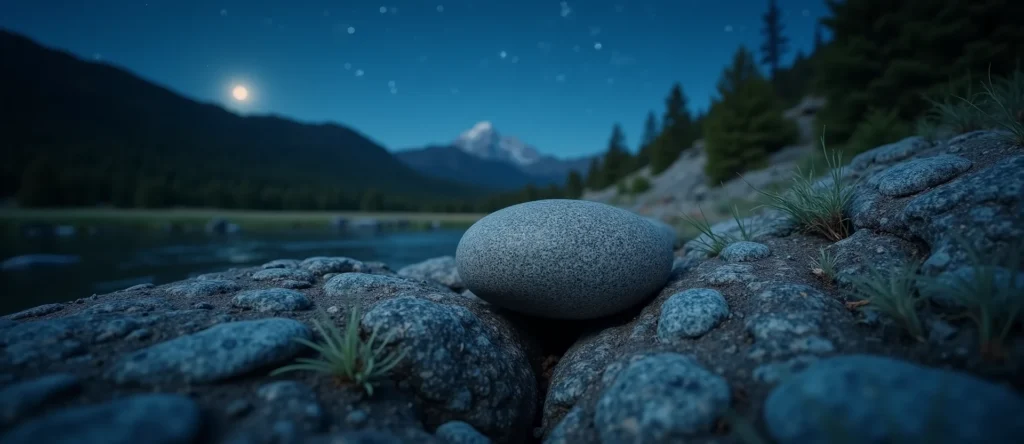 Symbolizing Flow/Cleansing: A local Indian Paintbrush smooth Truckee river stones. - AI Generated