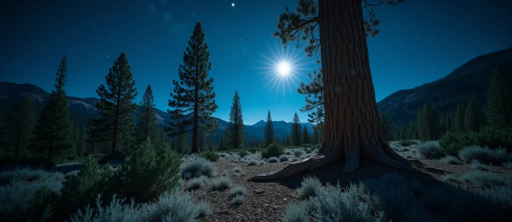 Symbolizing Growth/Resilience: A local Ponderosa Pine sturdy weathered tree trunk. - AI Generated